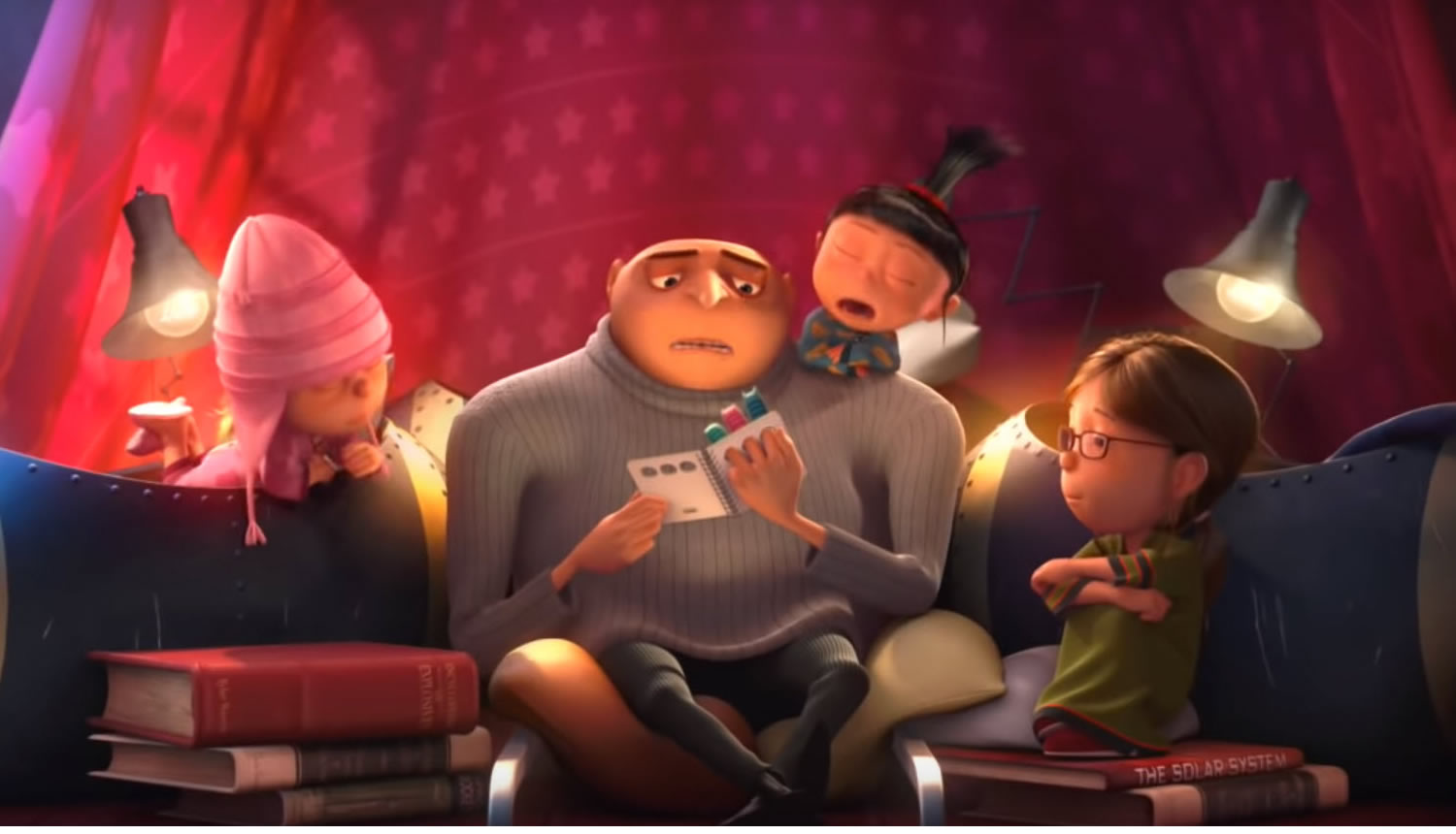 DESPICABLE ME, from left: Gru (voice: Steve Carell), Dr. Nefario