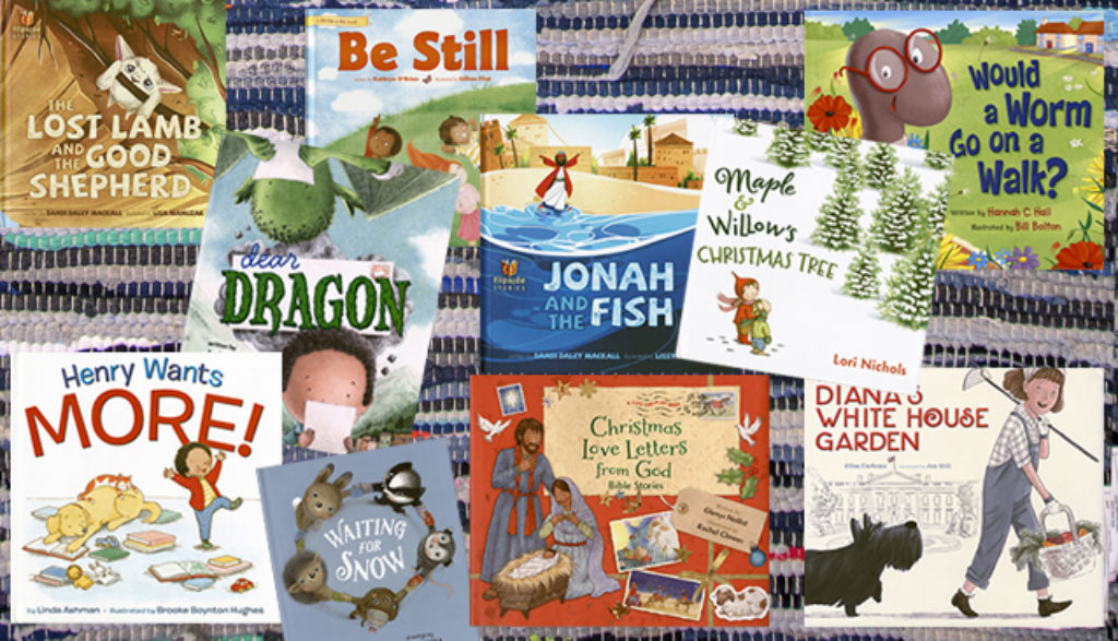 10 picture books on a rug