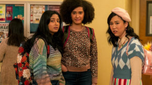 Image of three teen girls from season 2 of the show "Never Have I Ever."
