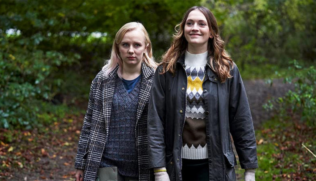 Two women walking