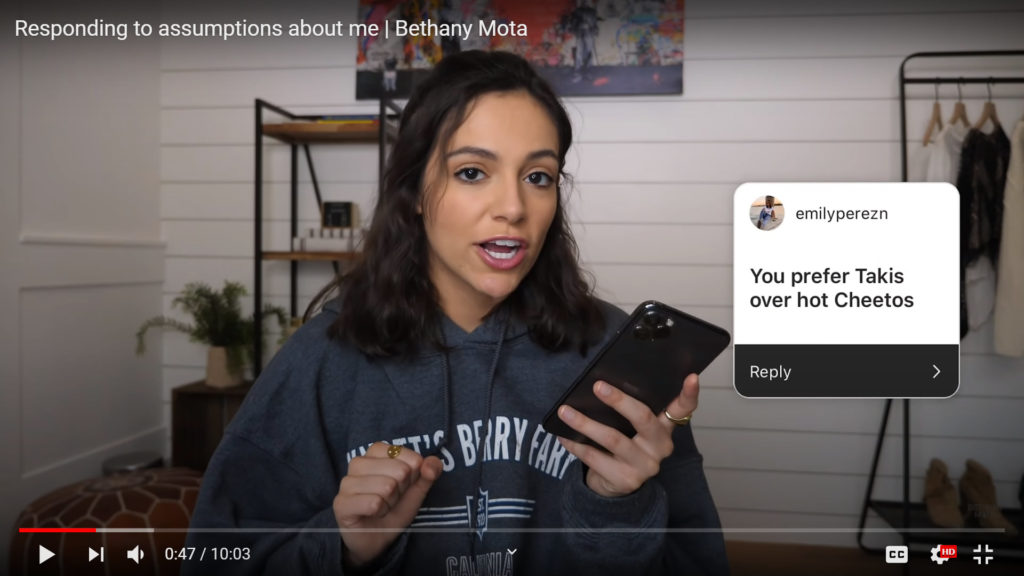 YouTuber Bethany Mota answers viewer questions.