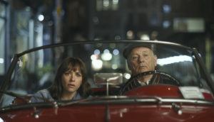 Bill Murray and Rashida Jones ride in a convertible in On the Rocks.