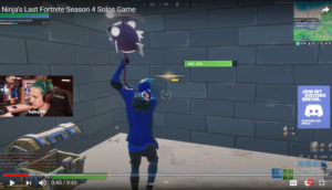 Screen shot of Tyler "Ninja" Blevins playing Fortnite.