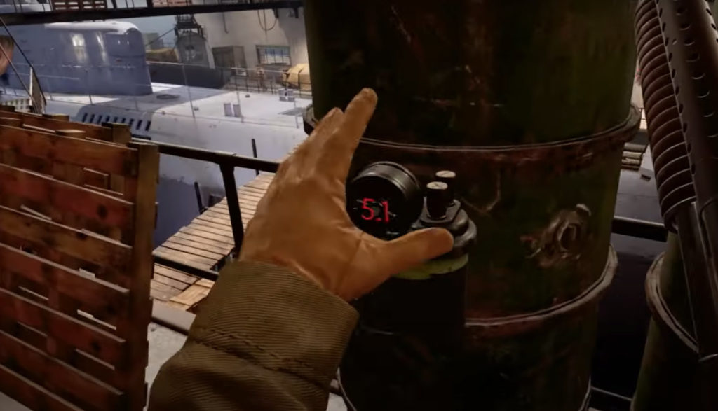 A soldier's hand deploys a timed bomb in Medal of Honor: Above and Beyond