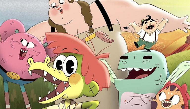 Arlo the Alligator Boy and his animal friends sing and dance.