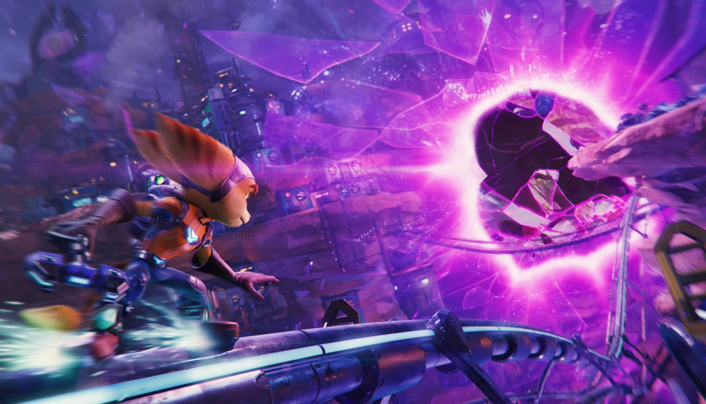 Screen shot from the game Ratchet & Clank: Rift Apart