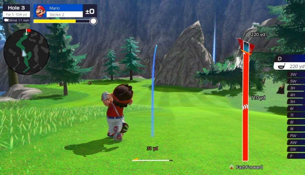 Gameplay on Mario Golf Super Rush