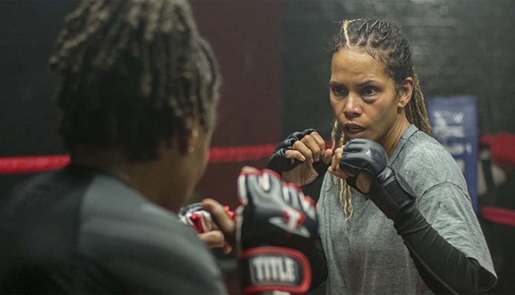 Two UFC women fighting in Bruised movie