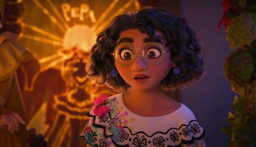 a confused girl with glasses in Encanto movie