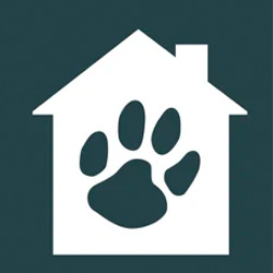 outline of house with paw print in middle - FamZoo App