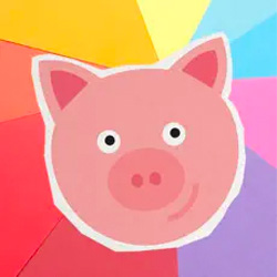 pig on a colorful background - Peter Pig's Money Counter App