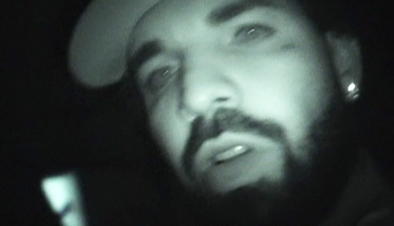 Drake on a night cam in "Rich Flex" music video