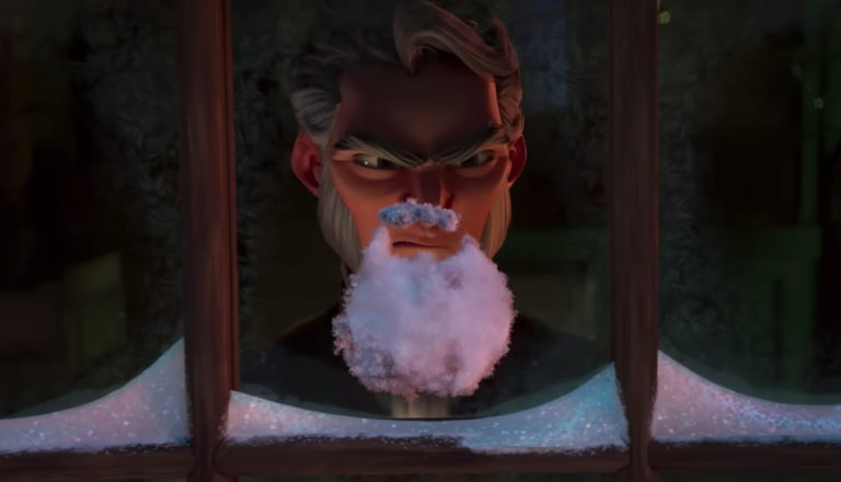 Scrooge with snowball beard - Scrooge: A Christmas Carol