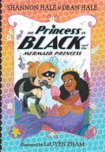 a mermaid princess and princess wearing a black cape and mask - The Princess in Black and the Mermaid Princess