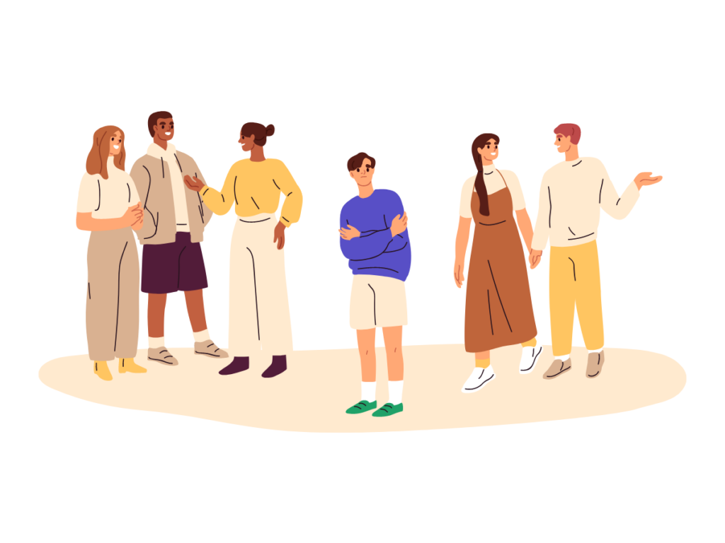 Among people