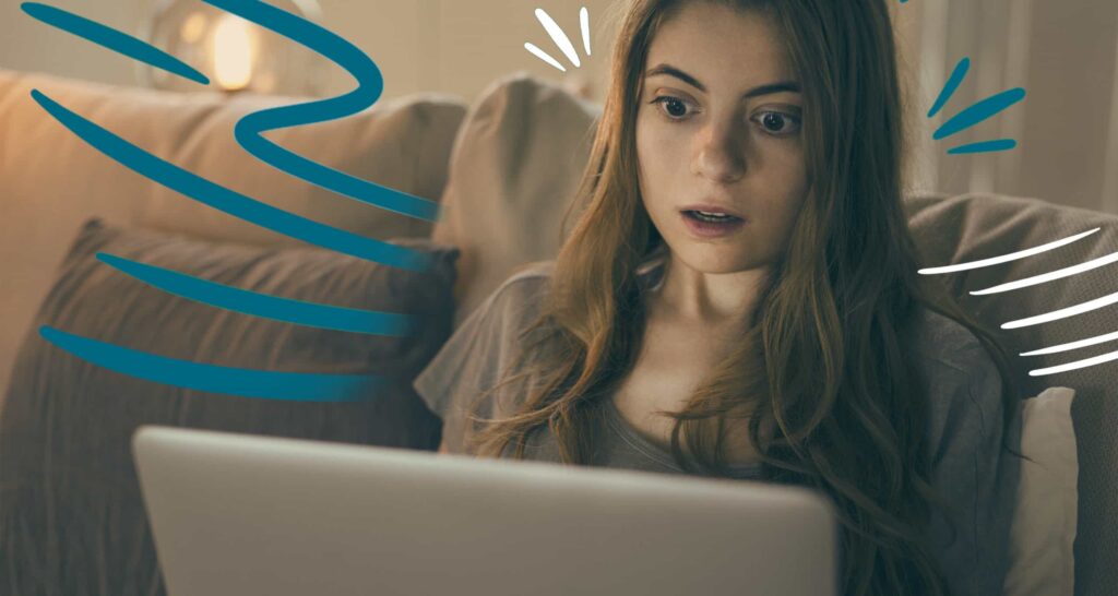 Teen watching video online